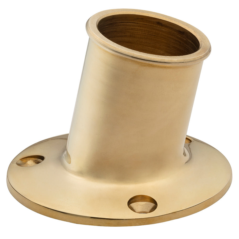 Whitecap Top Mount Flag Pole Socket 114 ID Polished Brass S5003BC