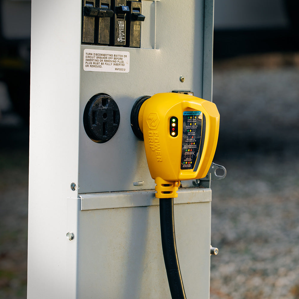 Camco Power Grip RV 18 30Amp Circuit Analyzer Dogbone Integrated Surge Protection 55460