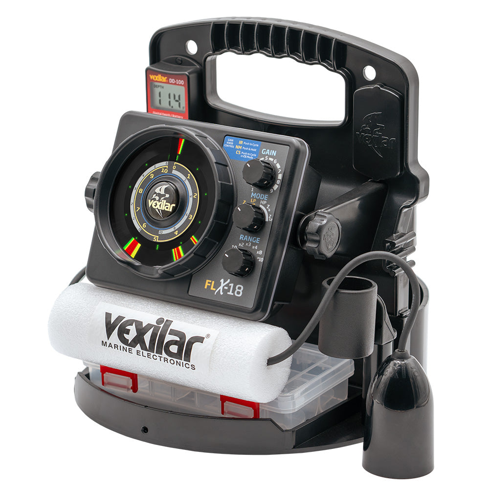 Vexilar FLX18 Pro Pack II Fishing System w12 Degree IceDucer DD100 PPX1812