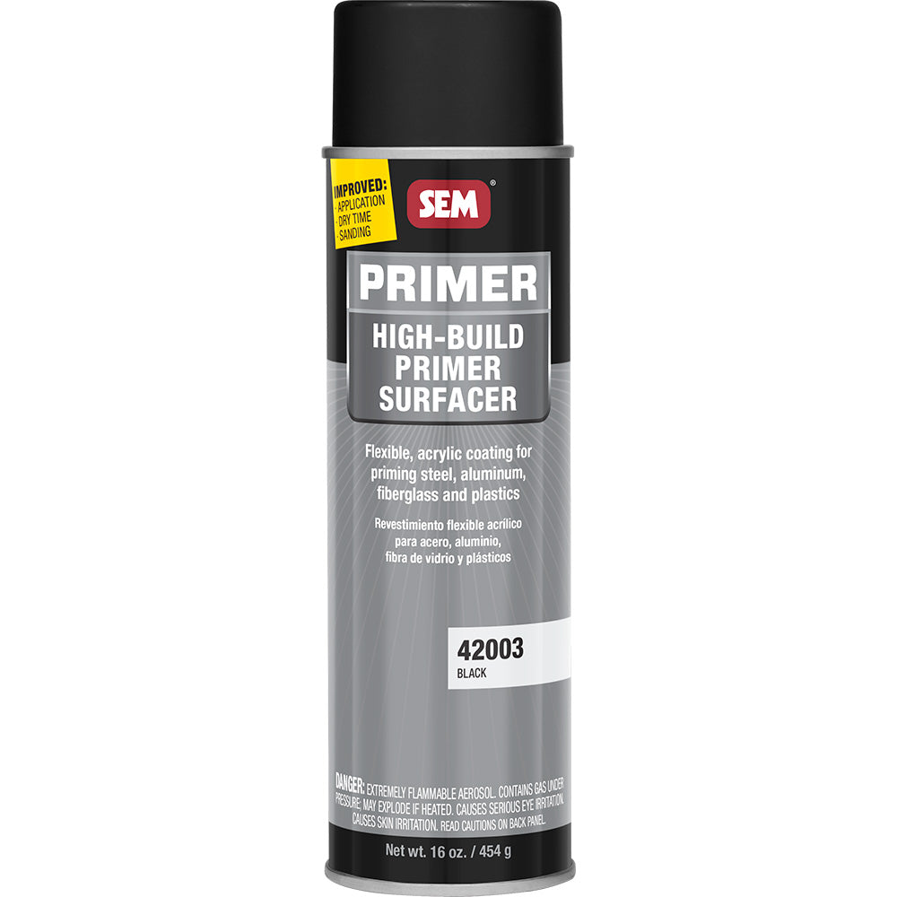 SEM HighBuild Primer Surfacer 20oz Aerosol Can Black 42003