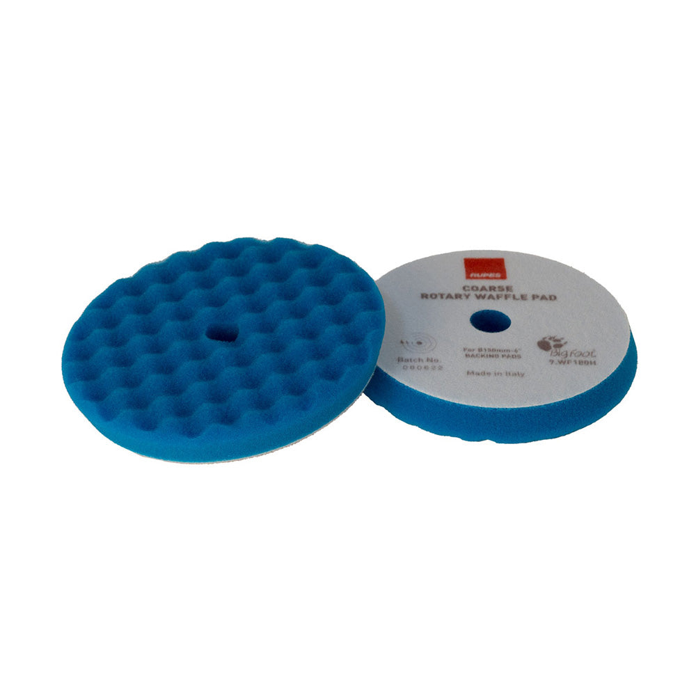 RUPES Velcro Waffle Coarse Polishing Foam Pad fRotary Polishers 90mm Blue 9WF90H
