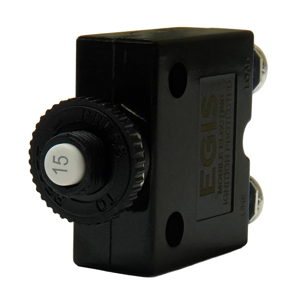 Egis 15A Push Button Panel Mount Circuit Breaker Screw Terminals 471015