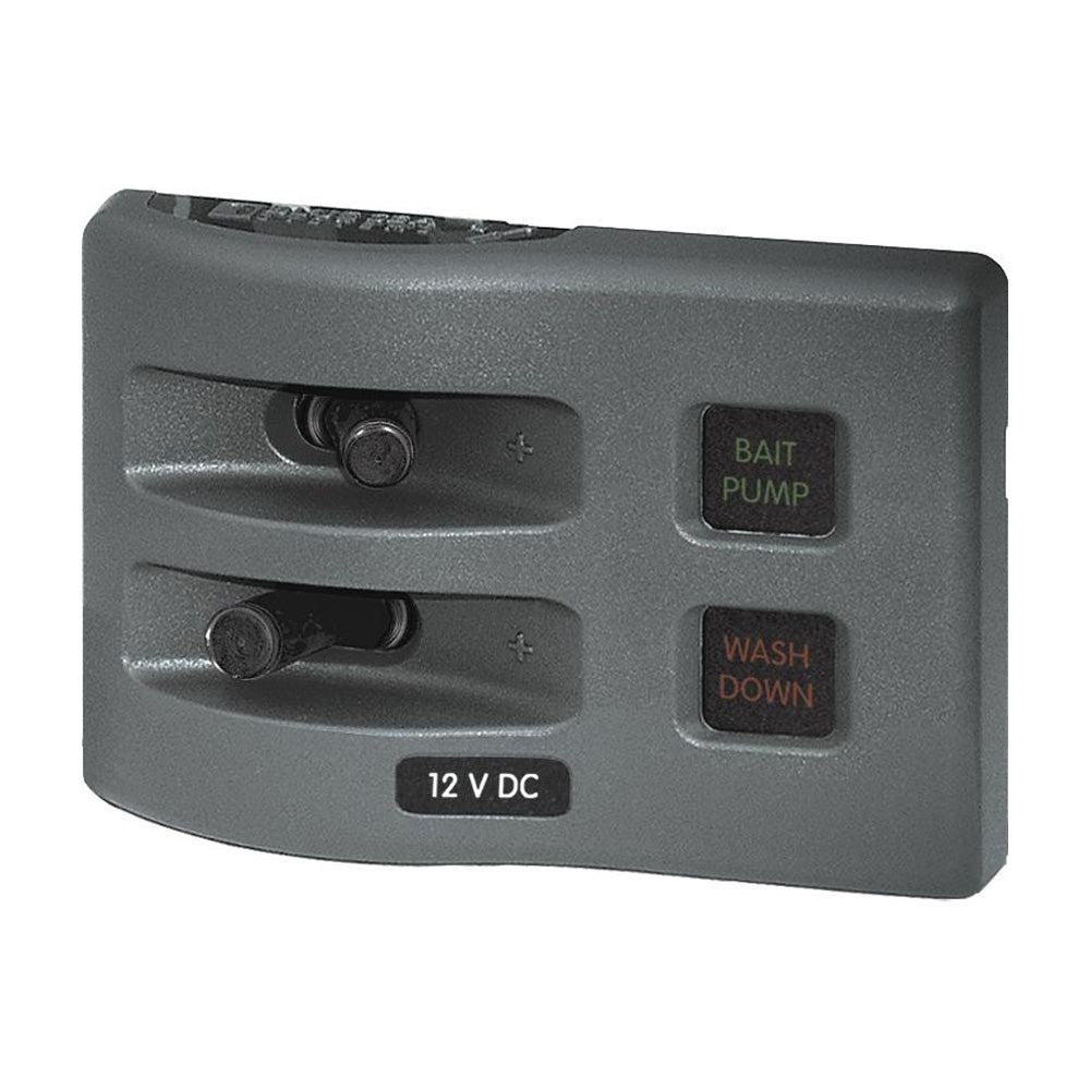 Blue Sea 4302 WeatherDeck Water Resistant Fuse Panel 2 Position Grey 4302