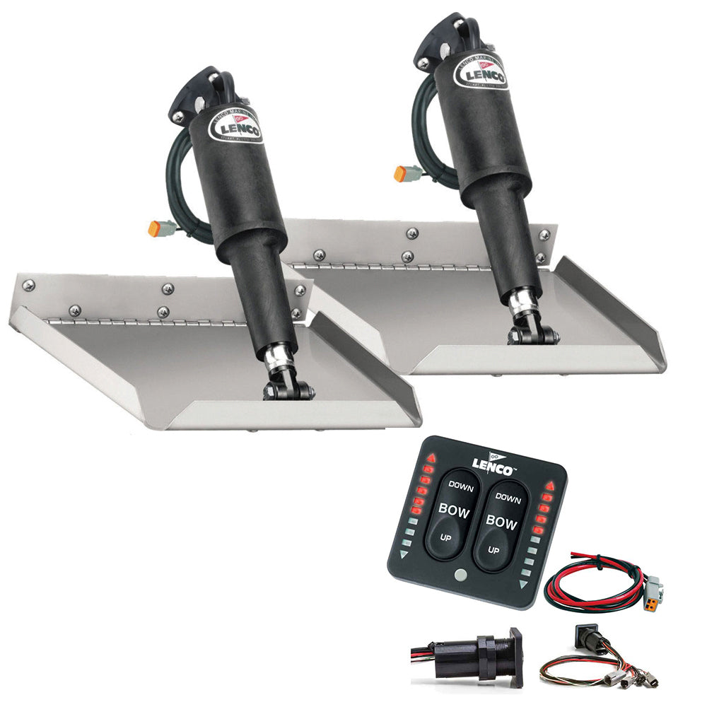 Lenco 12 x 18 Edgemount Trim Tab Kit wLED Indicator Switch Kit 12V TT12X18EI