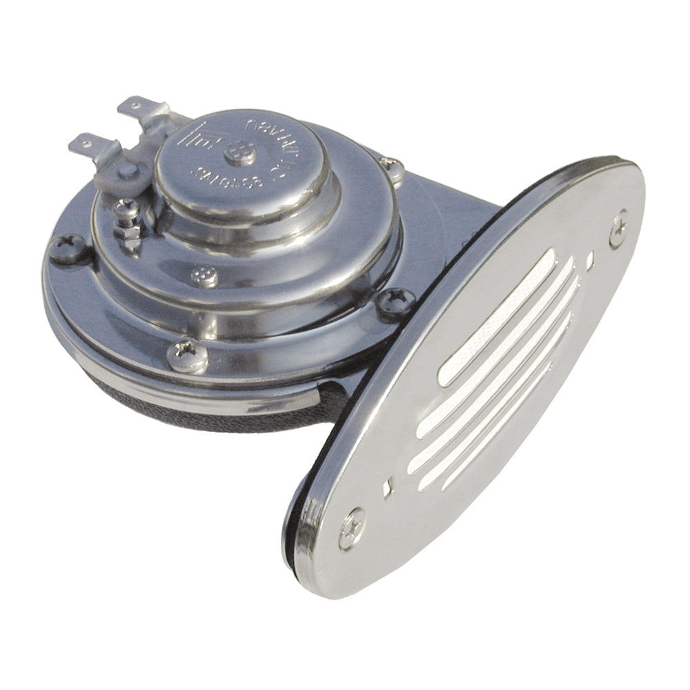 Schmitt Marine Mini Stainless Steel Single DropIn Horn wStainless Steel Grill 12V High Pitch 10051