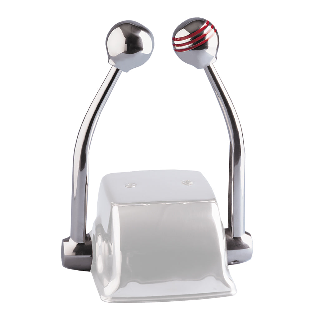 Schmitt Marine Standard Control Arm Set wRed Throttle Knob Plain Shift Knob Includes Arms Knobs Only 50050