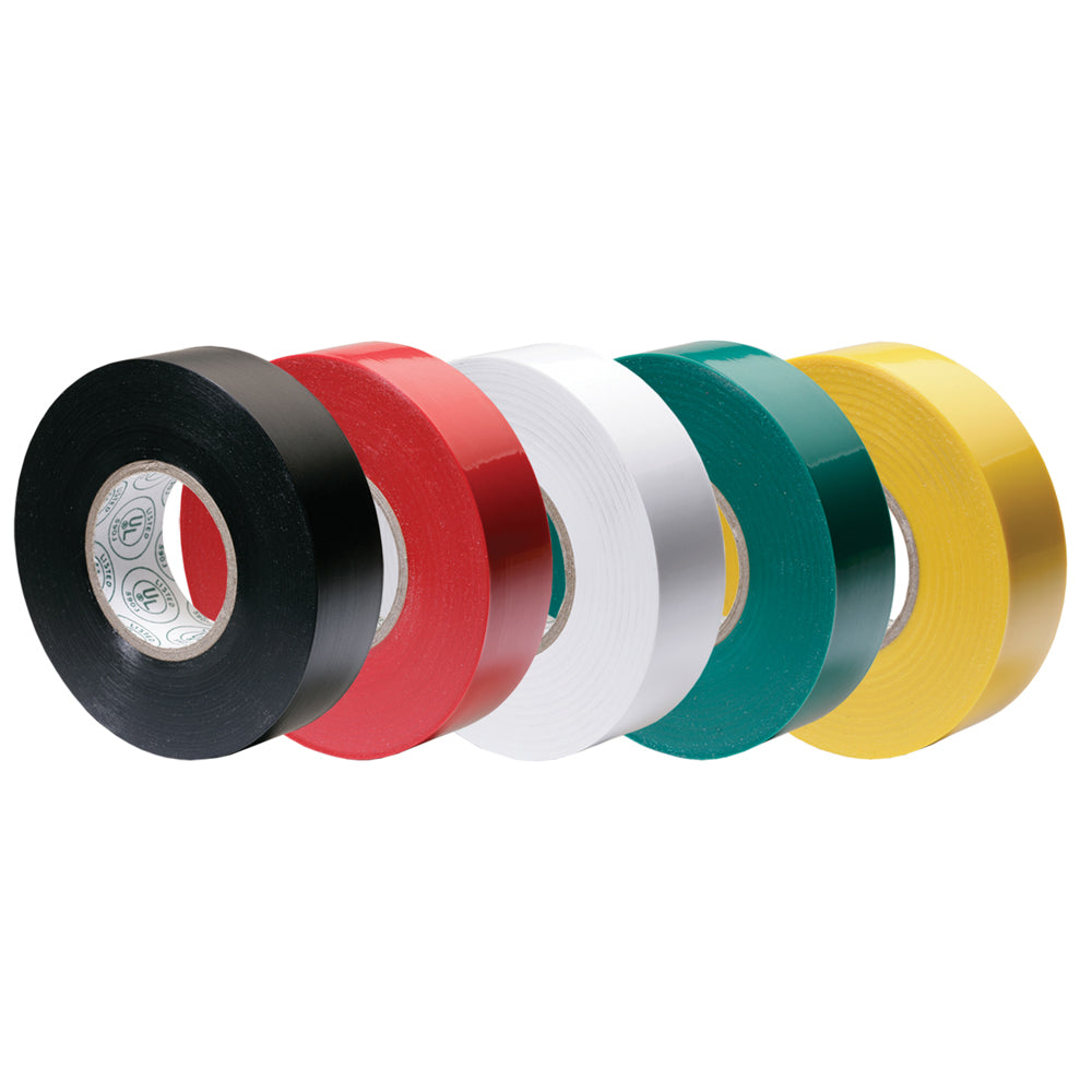 Ancor Premium Assorted Electrical Tape 12 x 20 Black Red White Green Yellow 339066