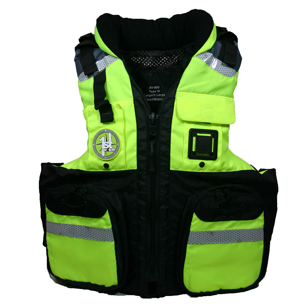 First Watch AV800 Four Pocket Flotation Vest HiVis Yellow Small to Medium AV800HVSM