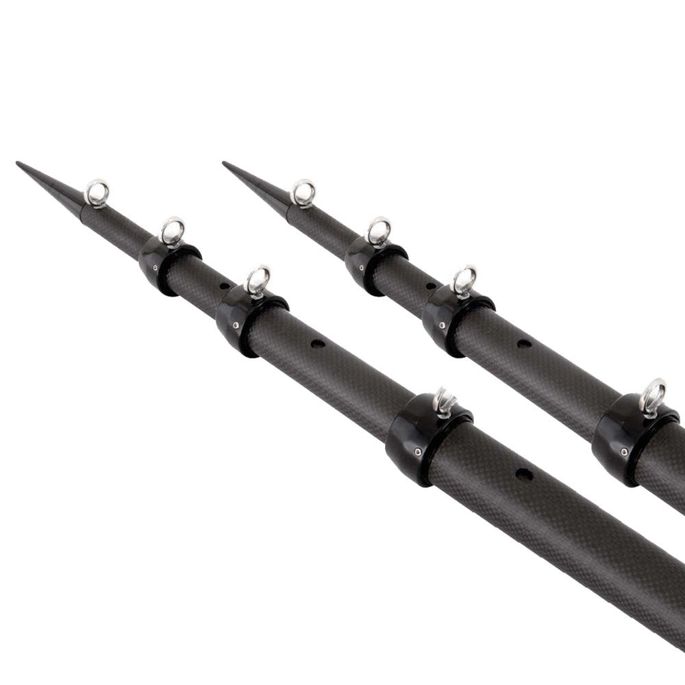 Tigress XD 3k Carbon Fiber Telescoping Outrigger Poles 18 feet Matte Black Black Pair 88679