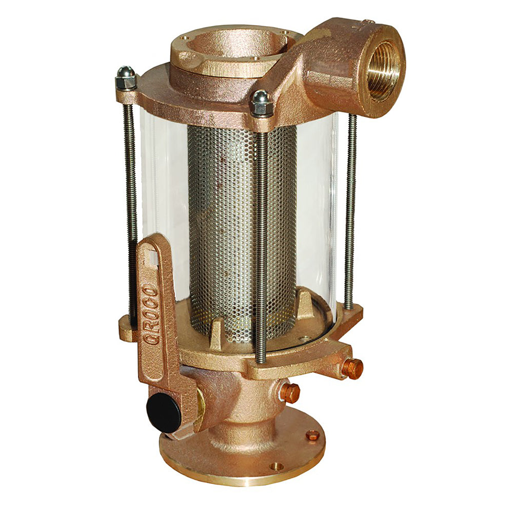 GROCO 1 Ball ValveSeacock Raw Water Strainer Combo BVS1000