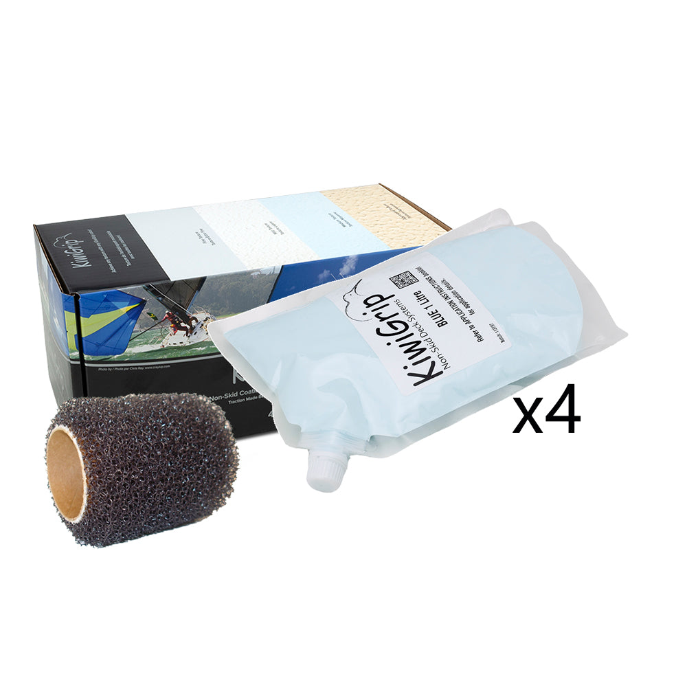 KiwiGrip 4 1 Liter Pouches Blue w4 Roller KG4BLPR