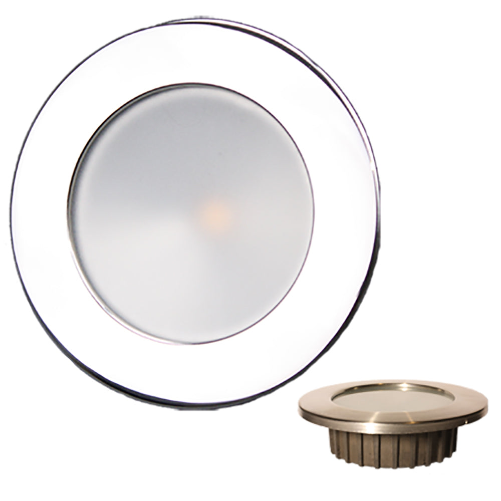 Lunasea ZERO EMI Recessed 35 LED Light Warm White Red wPolished Stainless Steel Bezel 12VDC LLB46WR0ASS