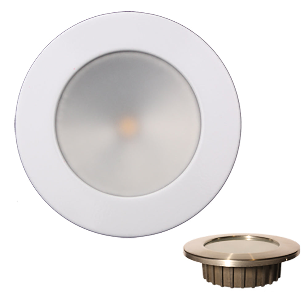 Lunasea ZERO EMI Recessed 35 LED Light Warm White Blue wWhite Stainless Steel Bezel 12VDC LLB46WB0AWH
