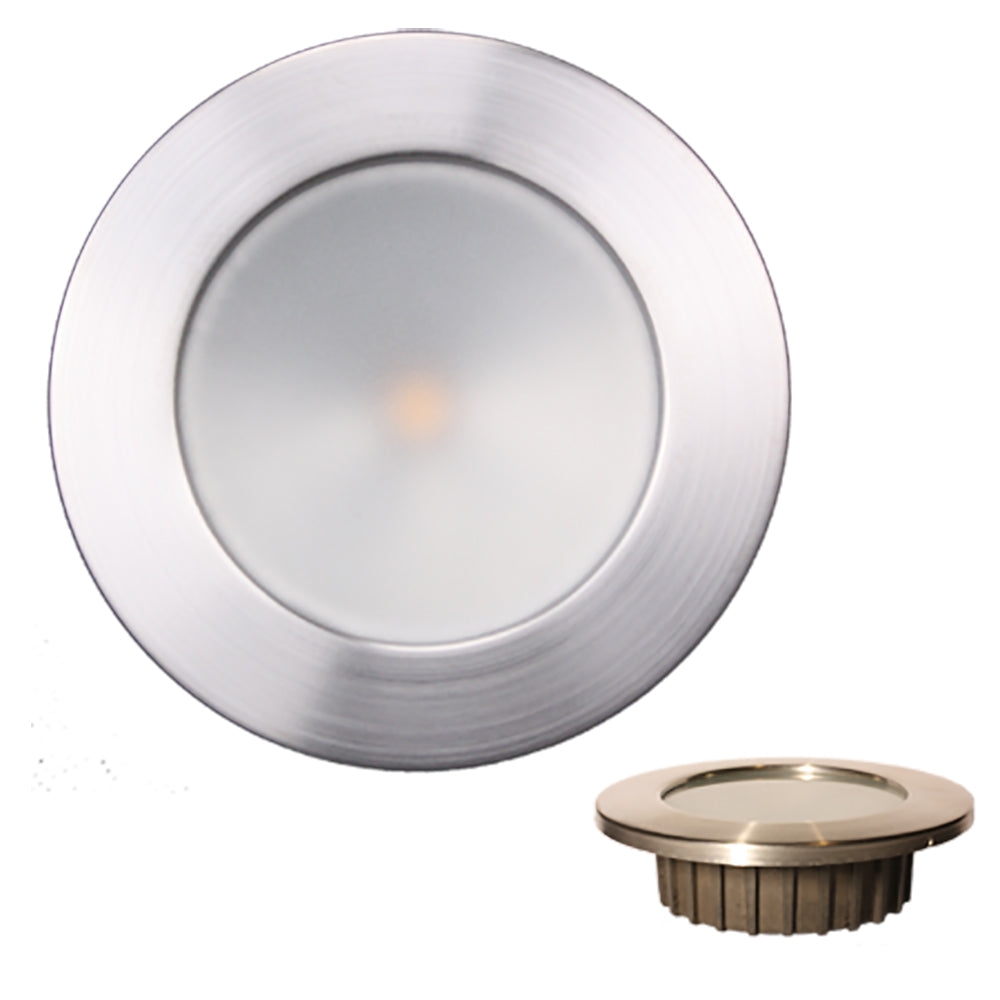 Lunasea Gen3 Warm White RGBW Full Color 35 IP65 Recessed Light wBrushed Stainless Steel Bezel 12VDC LLB46RG3ABN
