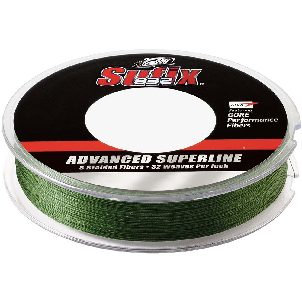 Sufix 832 Advanced Superline Braid 15lb LowVis Green 150 yds 660015G