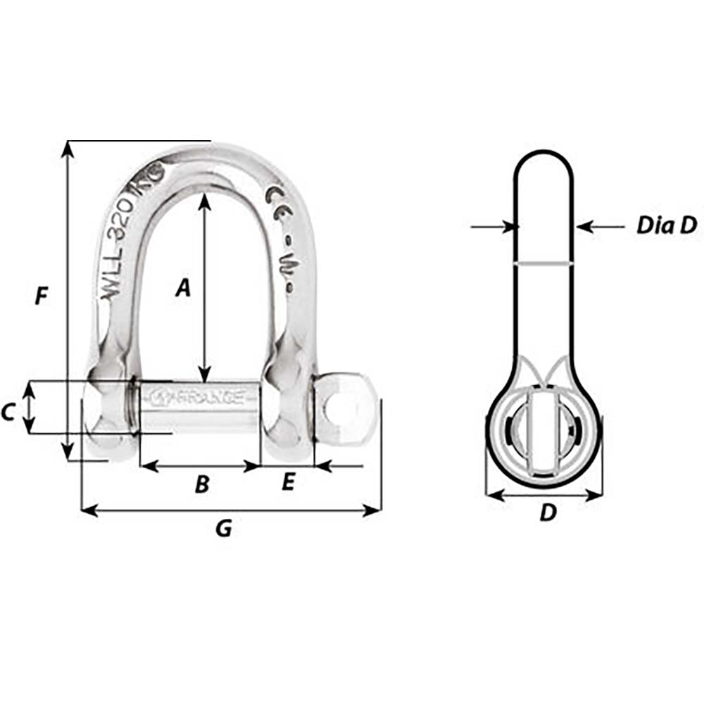 Wichard SelfLocking D Shackle Diameter 4mm 532 01201