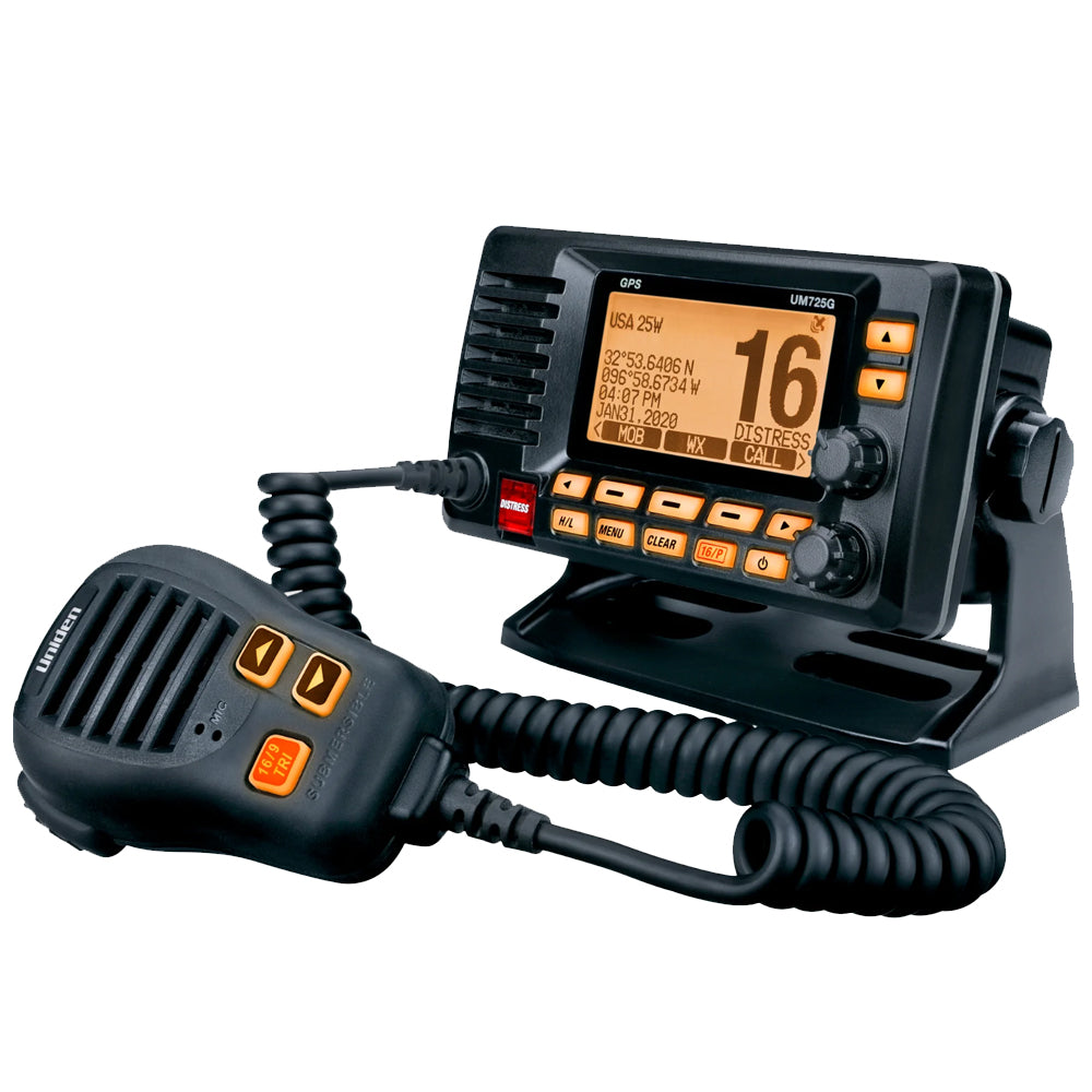 Uniden UM725 Fixed Mount Marine VHF Radio Black UM725BK