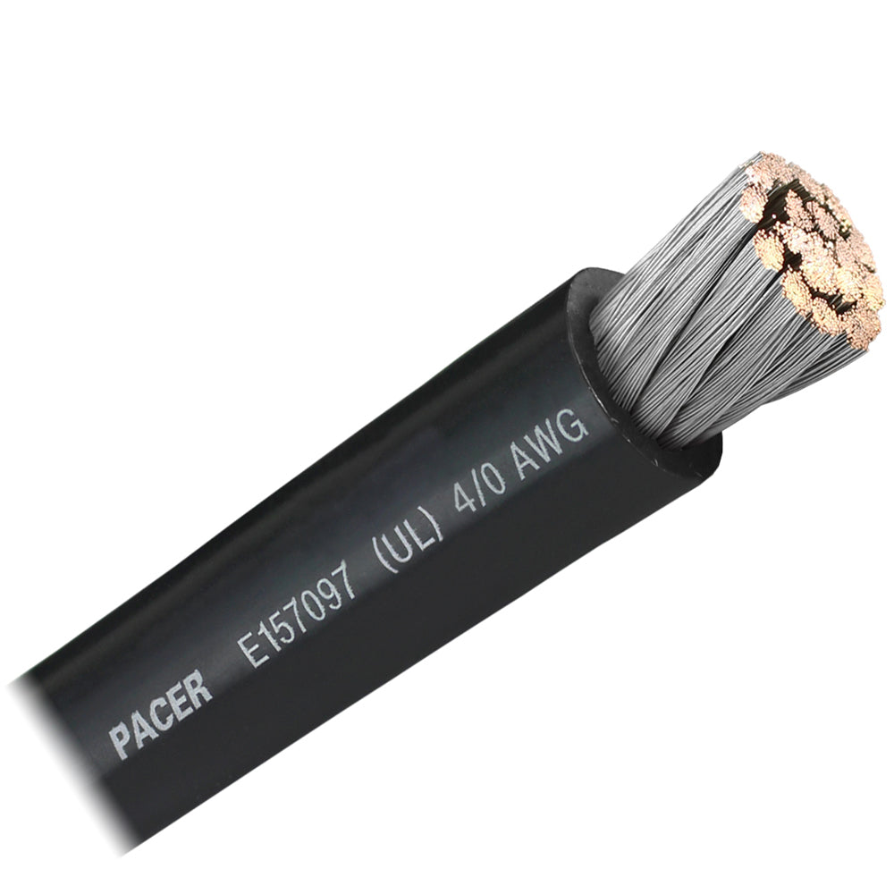 Pacer Black 40 AWG Battery Cable Sold By The Foot WUL40BKFT