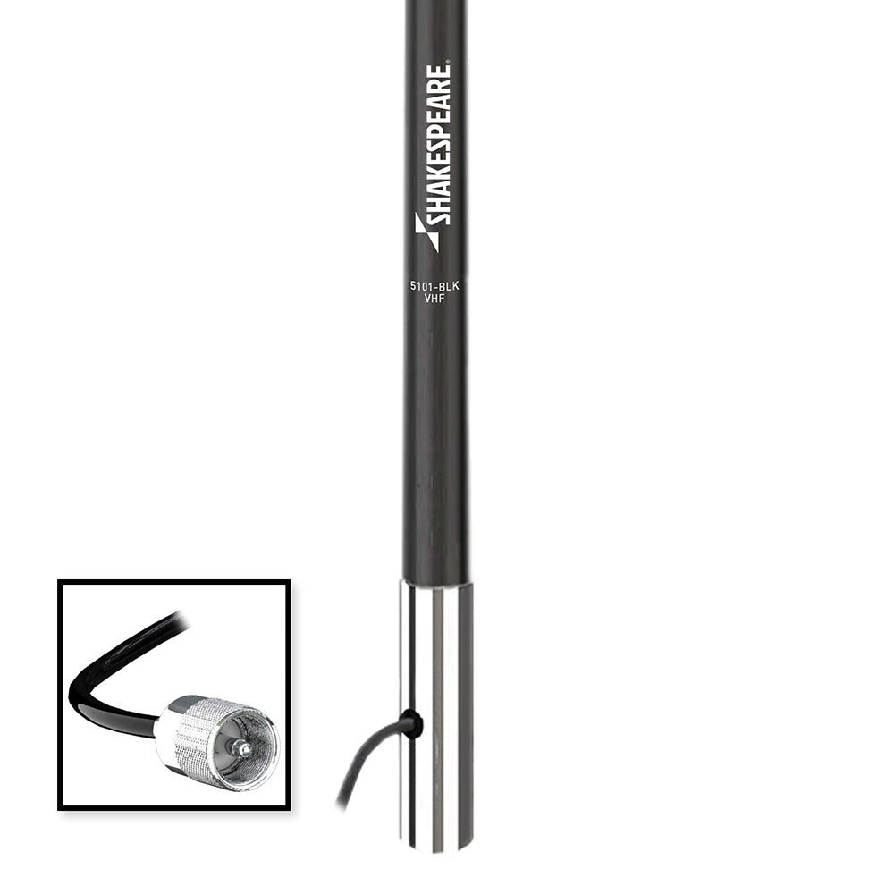 Shakespeare 5101 8 Classic VHF Antenna w15 RG58 Cable Black 5101BLK