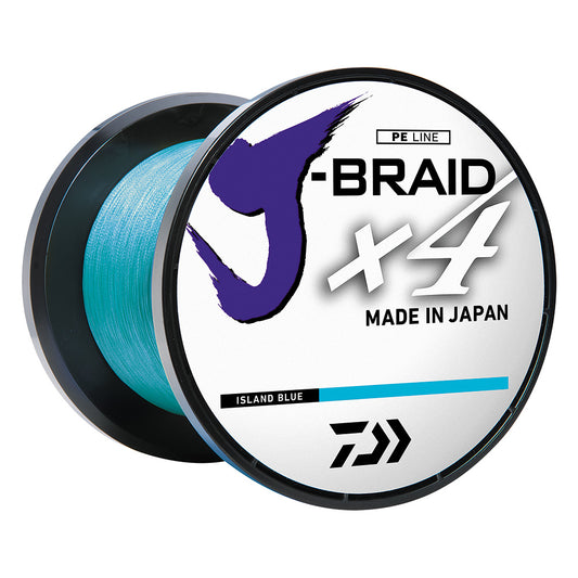 Daiwa JBRAID x4 Braided Line  10 lbs  300 yds  Island Blue JB4U10300IB