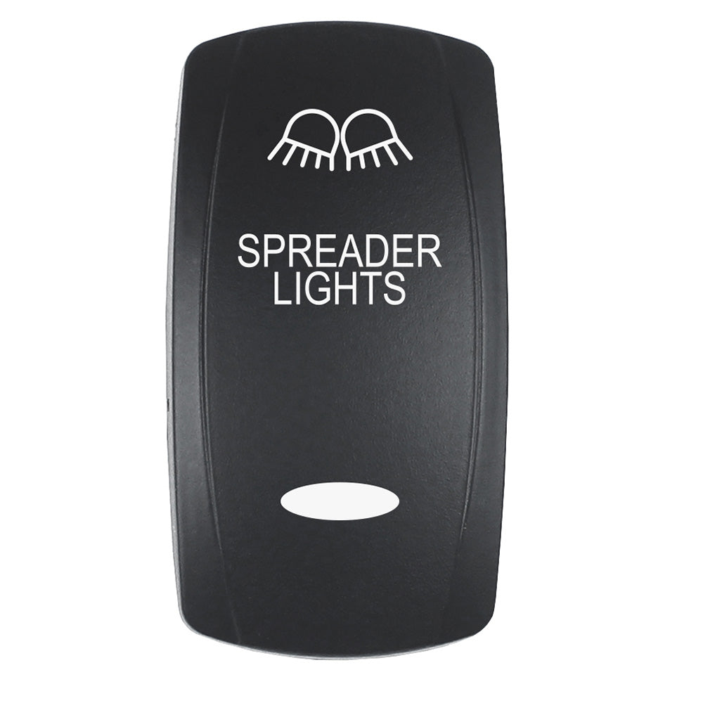 Pacer Actuator  SPREADER LIGHTS fV Series Contura Switches  Black  Laser Etched TopBottom Light EV2LESPDR