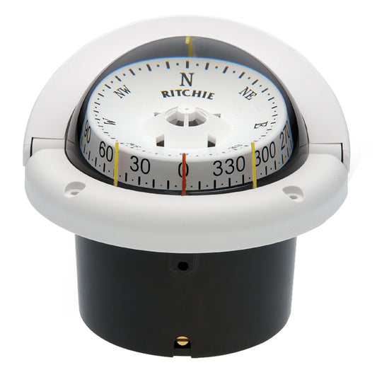 Ritchie HF743W Helmsman Compass  Flush Mount  White HF743W