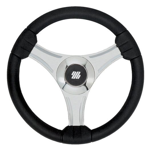 Uflex  Tavolara  138 Black Polyurethane Steering Wheel wSilver Spokes  X62 Hub 65277N