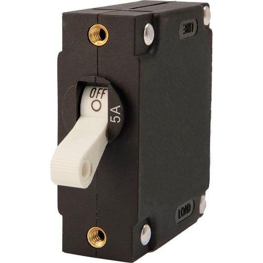Egis A Series White Toggle Panel Mount Circuit Breaker  Single Pole 5A 320105