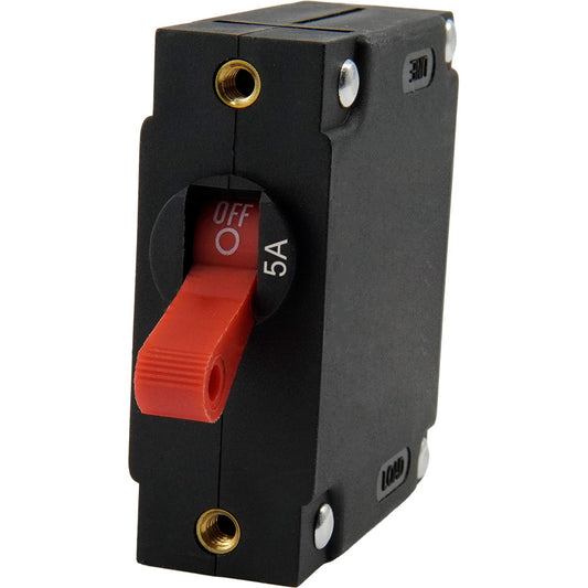 Egis A Series Red Toggle Panel Mount Circuit Breaker  Single Pole 5A 322105