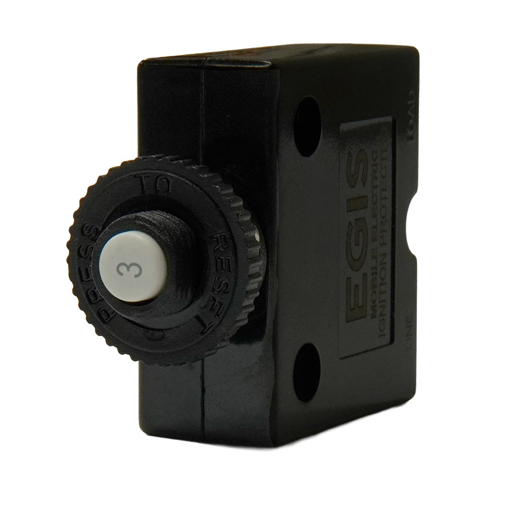 Egis 3A Push Button Panel Mount Circuit Breaker  Spade Terminal 471103