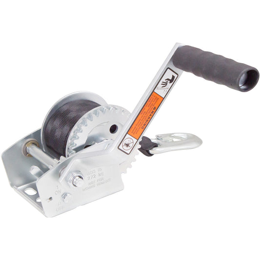 Load Rite SingleSpeed Trailer Winch  600lbs  12 Strap 608912