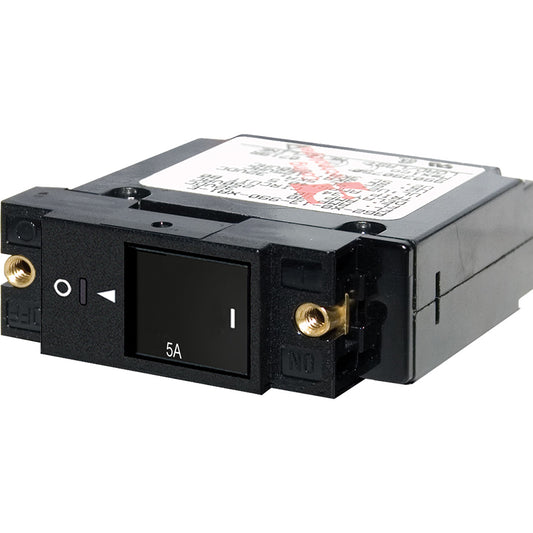 Blue Sea 7425 Single Pole Small Case 2 Slot Reset Rocker Circuit Breaker    5 Amp 7425