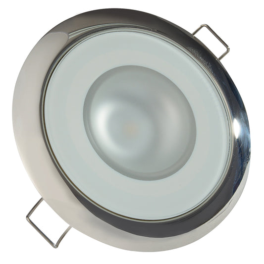 Lumitec Mirage  Flush Mount Down Light  Glass FinishPolished SS  4Color RedBluePurple Non Dimming wWhite Dimming 113110