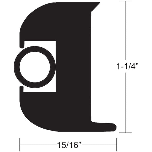 TACO Flex Vinyl Rub Rail Kit  Black wBlack Insert  70  114 x 1516 V113447BBK702