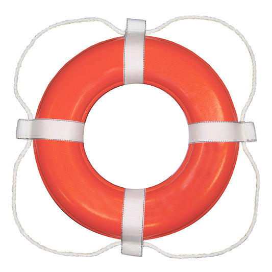 Taylor Made Foam Ring Buoy  24  Orange wWhite Grab Line 364