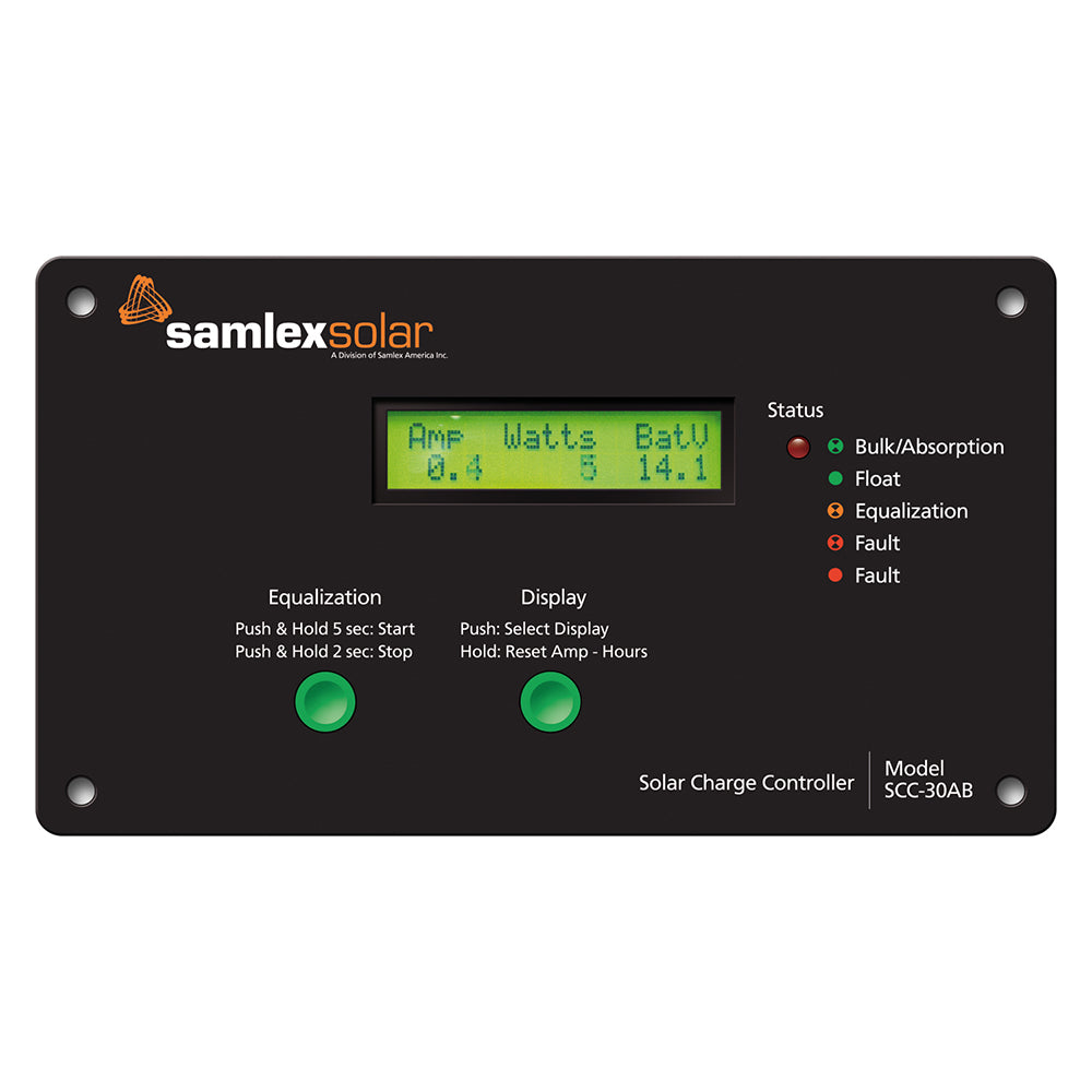 Samlex Flush Mount Solar Charge Controller wLCD Display  30A SCC30AB