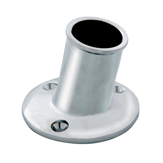 Whitecap TopMounted Flag Pole Socket CPBrass  1 ID S5002