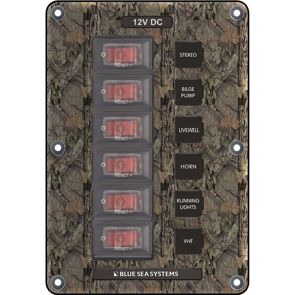 Blue Sea 4325 Circuit Breaker Switch Panel 6 Position  Camo 4325