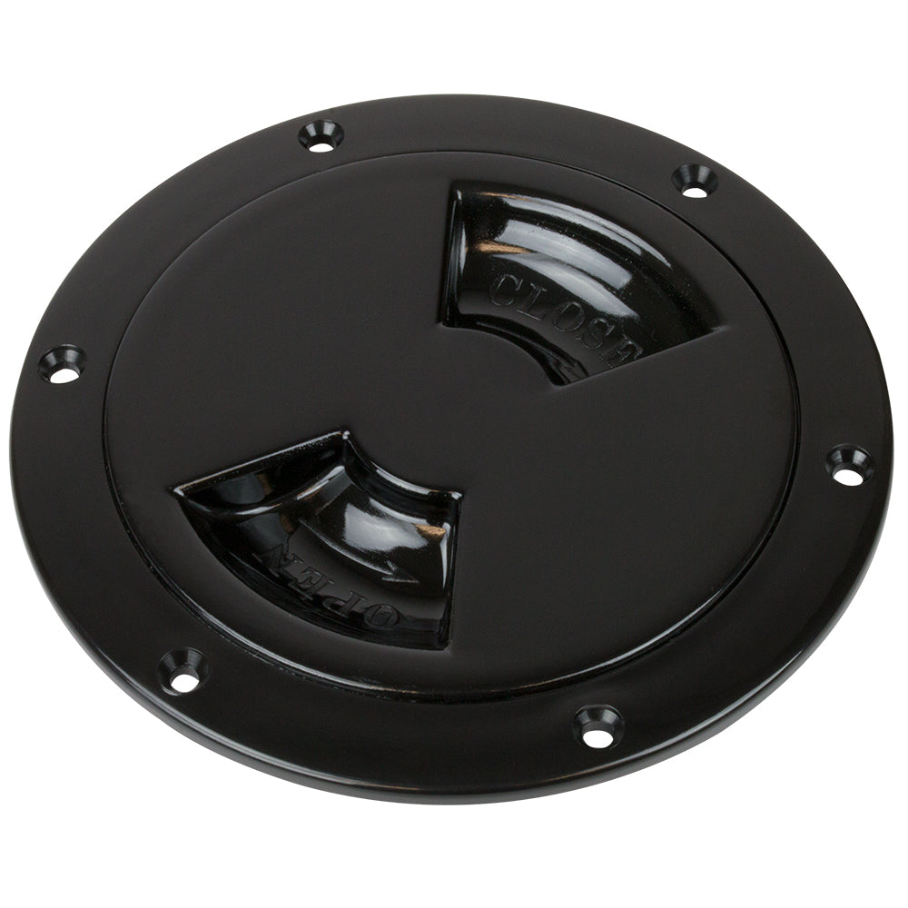 SeaDog Smooth Quarter Turn Deck Plate  Black  8 3361851