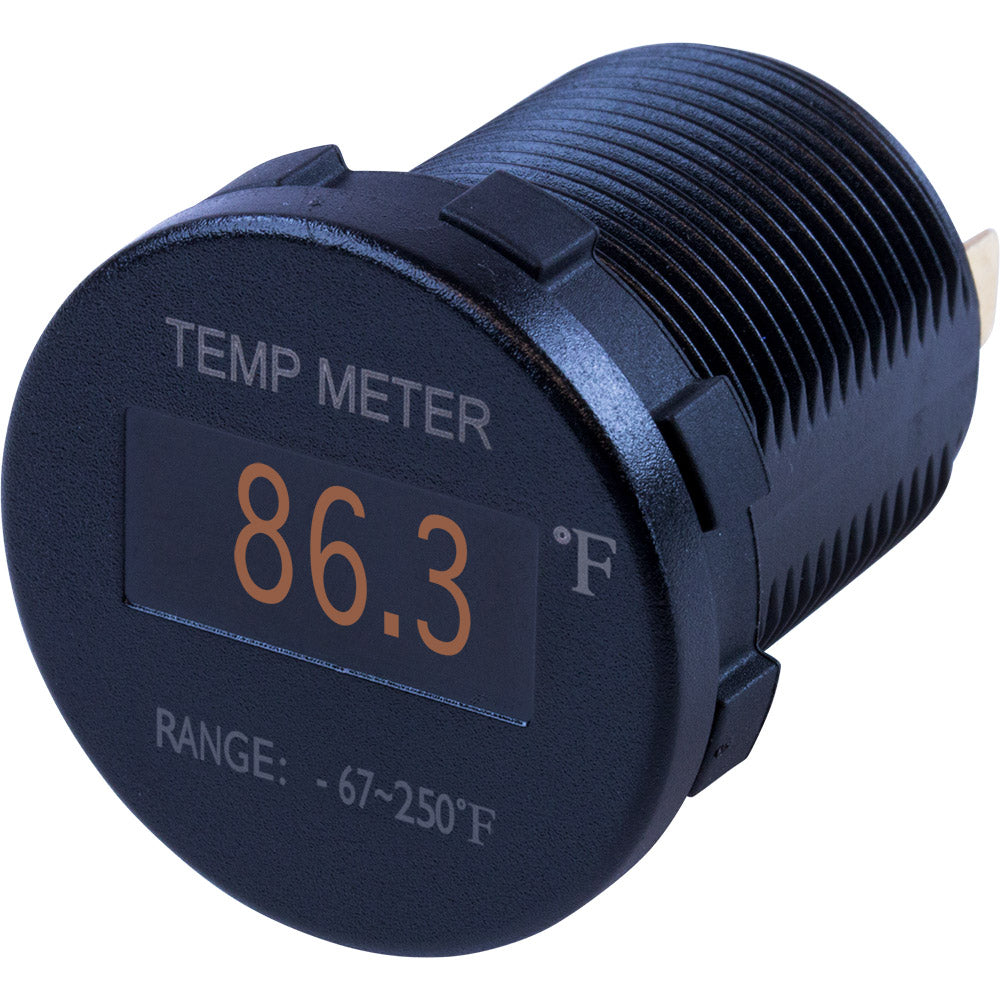 SeaDog Round OLED Temperature Meter Fahrenheit w6 Lead 4216101