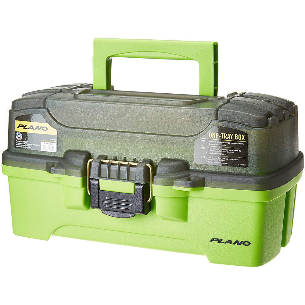Plano 1Tray Tackle Box wDual Top Access  Smoke  Bright Green PLAMT6211
