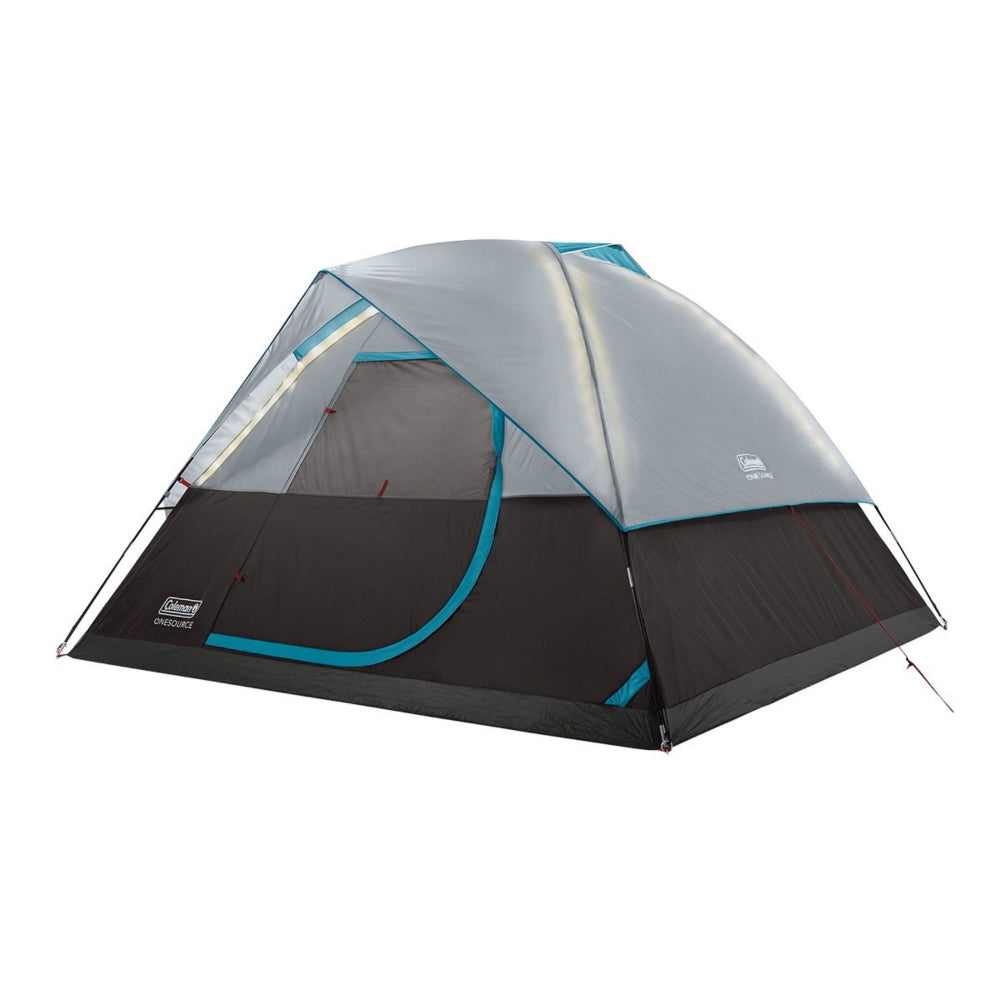 Coleman OneSource Rechargeable 4Person Camping Dome Tent wAirflow System  LED Lighting 2000035457