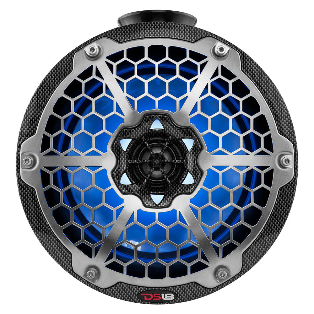 DS18 HYDRO 8 Compact Wakeboard Pod Tower wRGB Light  375W  Black Carbon Fiber CFPS8