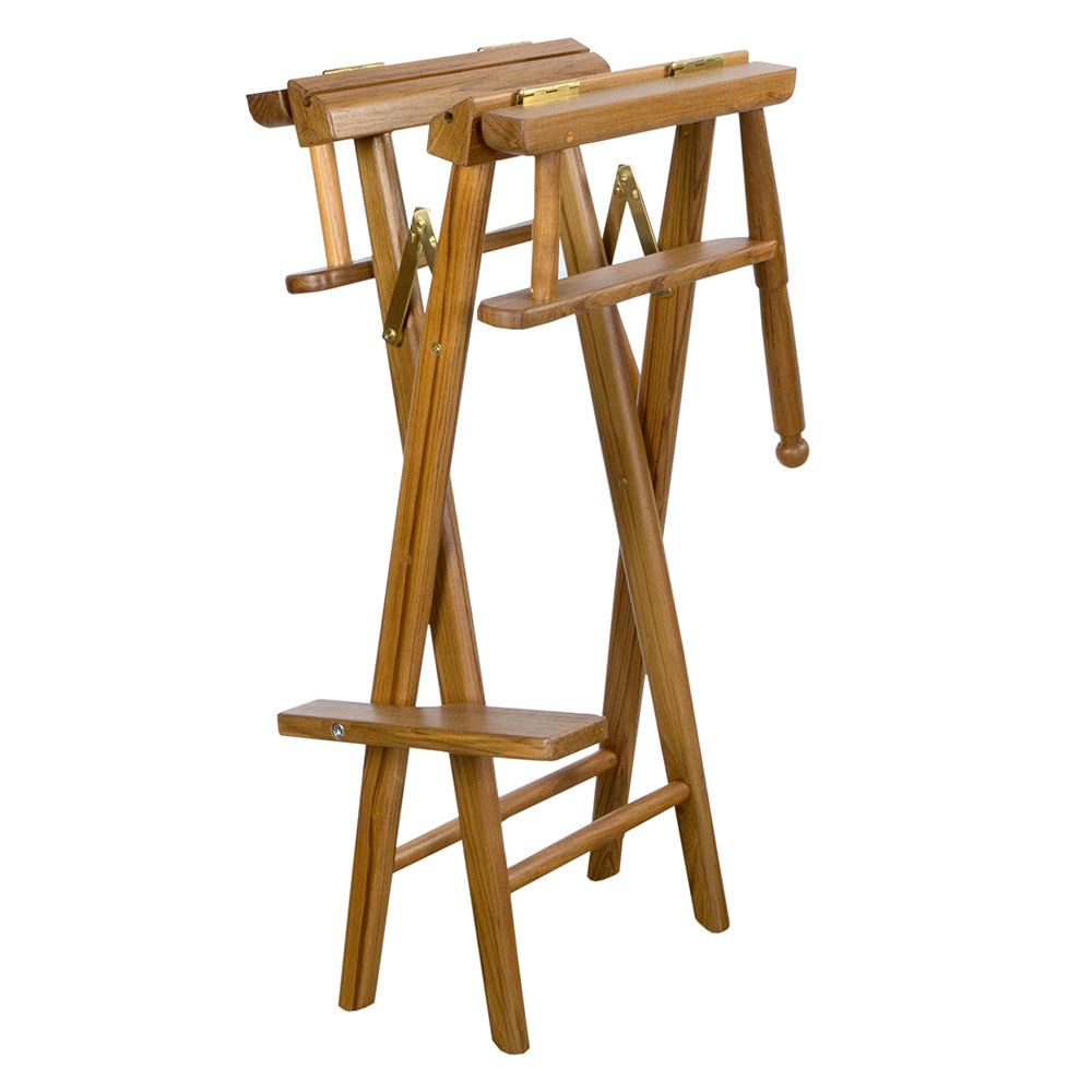 Whitecap Captains Chair wNatural Seat Covers  Teak 60048