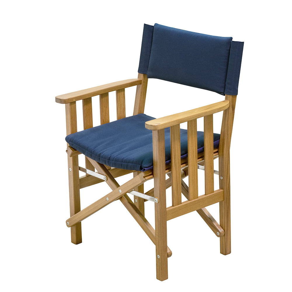 Whitecap Directors Chair II wNavy Cushion  Teak 61052