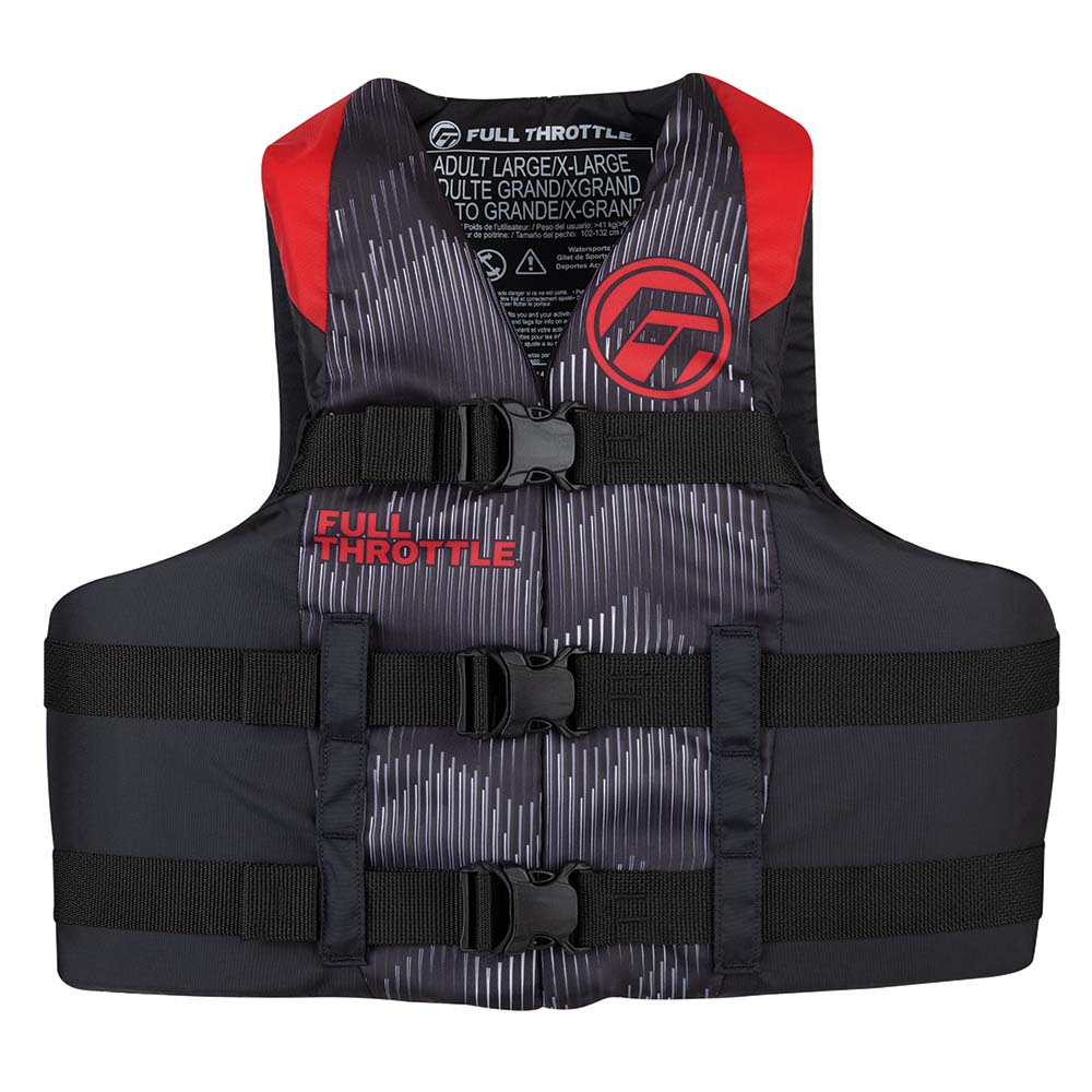Full Throttle Adult Nylon Life Jacket  2XL4XL  RedBlack 11220010008022