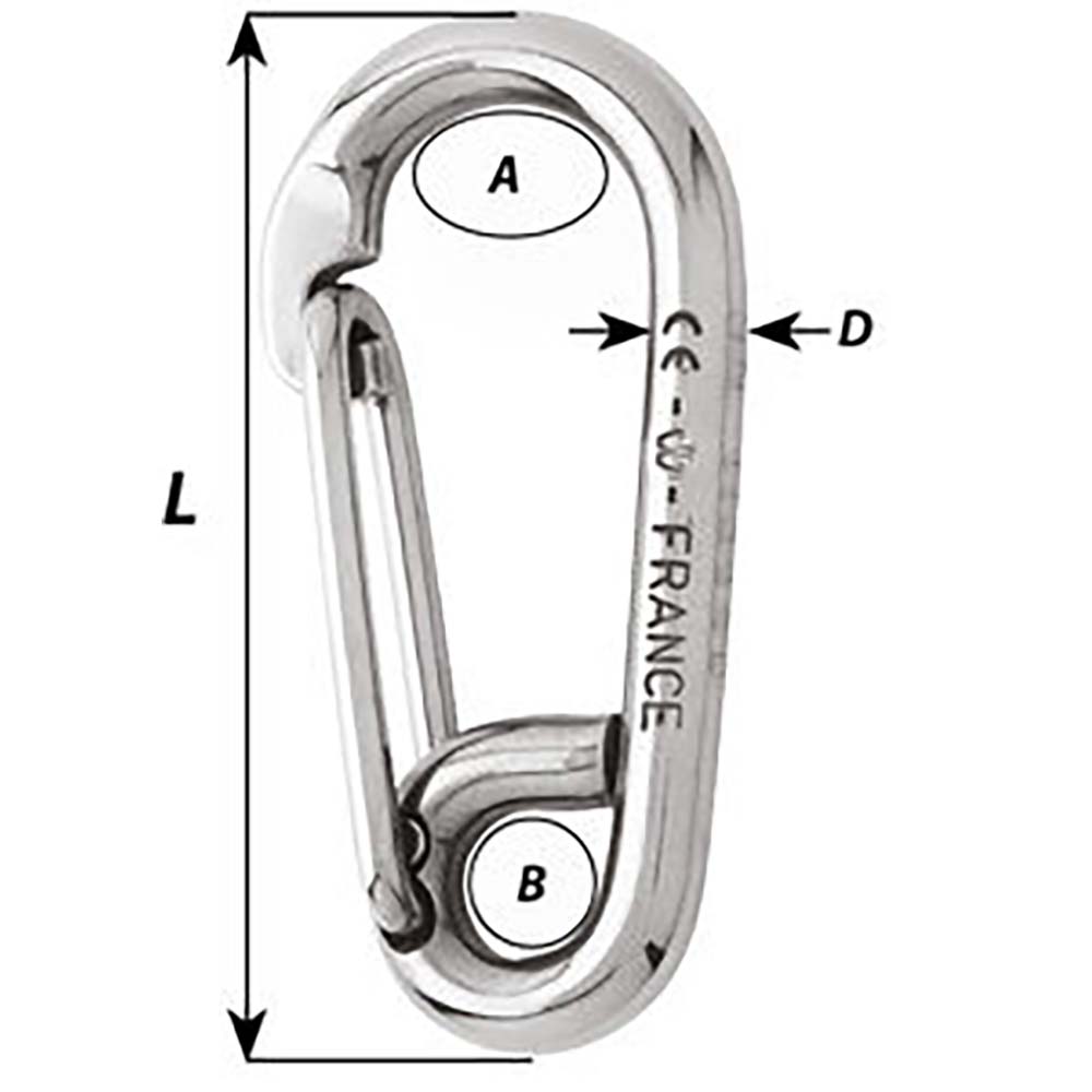 Wichard Symmetric Carbine Hook  Length 80mm  516 02315