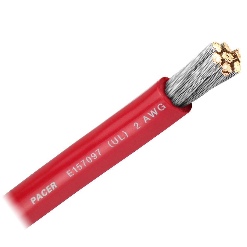 Pacer Red 2 AWG Battery Cable  Sold By The Foot WUL2RDFT