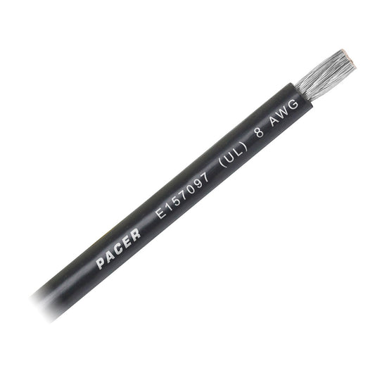 Pacer Black 8 AWG Battery Cable  Sold By The Foot WUL8BKFT