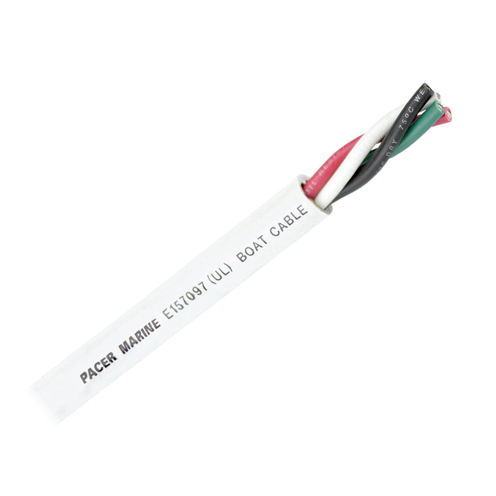 Pacer Round 4 Conductor Cable  100  144 AWG  Black Green Red  White WR144100